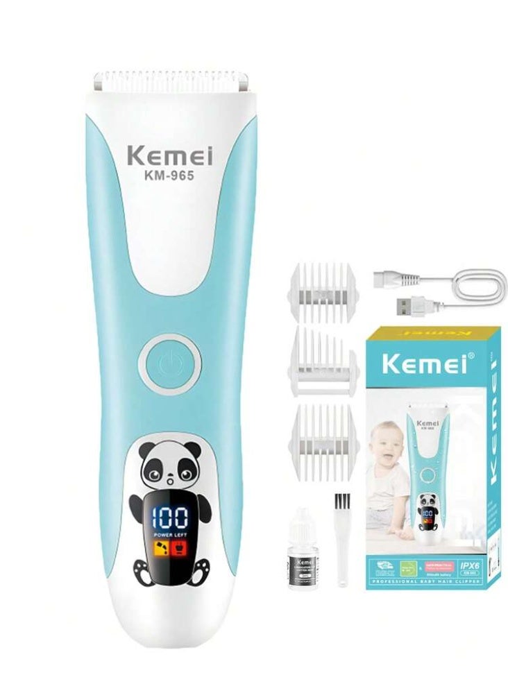 ماكينة تشذيب شعر الأطفال KEMEI Km-965 USB اللاسلكية الكهربائية المزودة بمكنسة كهربائية