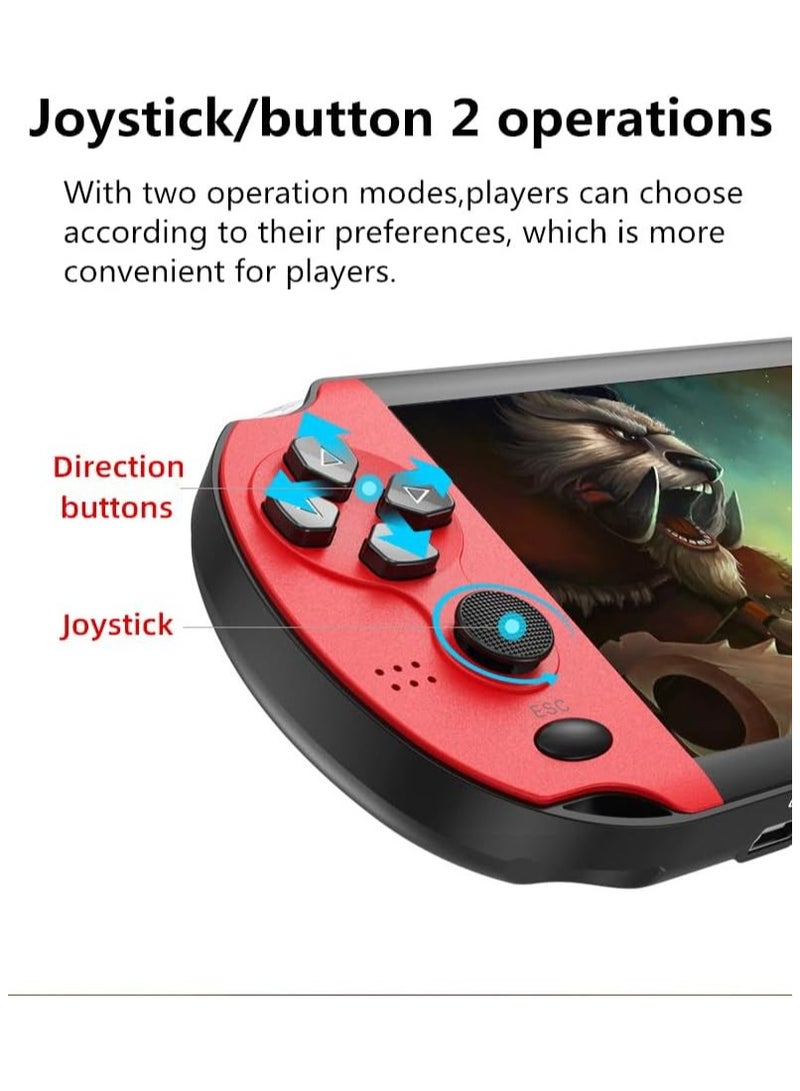 X7 Plus Handheld Game Console , 8GB Memory Preload 10000 Games Portable Video Games Support HDMI Output & Double Player Classic Arcade  Retro Game Player (5.1" Screen Red Blue) - Image 2