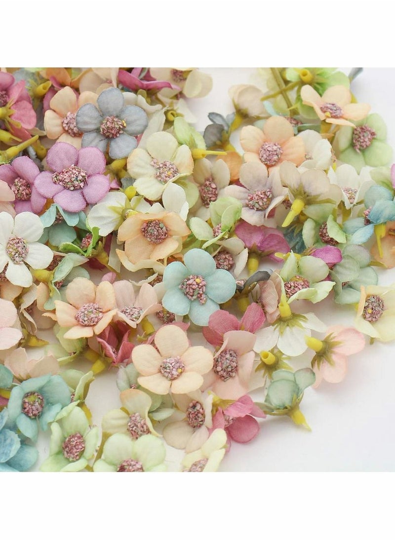 SYOSI 100 Pcs Mini Silk Daisies Multicolor Artificial Flowers For Diy Scrapbooking Home Wedding Decor Wreath Craft Accessories Mix Colors  - Image 2