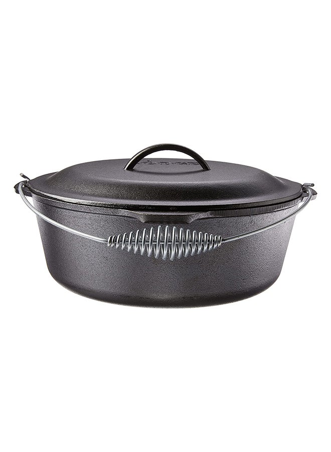Lodge 8.52 Litre / 9 Quart Pre-Seasoned Cast Iron Dutch Oven/Casserole Dish (With Spiral Bail Handle) - Image 2