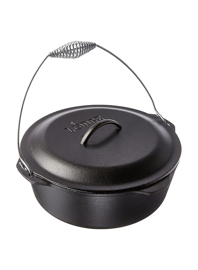 Lodge 8.52 Litre / 9 Quart Pre-Seasoned Cast Iron Dutch Oven/Casserole Dish (With Spiral Bail Handle) - Image 1