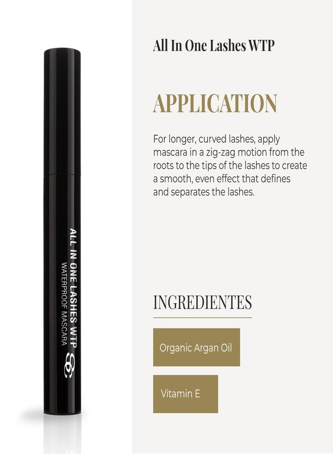SALERM - Waterproof Mascara - All In One Lashes WTP - 9 ml - Waterproof - Adds Volume to Lashes - Long-Lasting - No Clumping - Black Color - Image 4