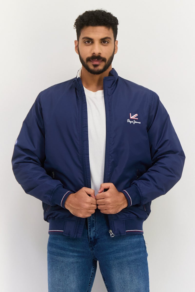 Pepe Jeans Men Brand Logo Puffer Jacket, Navy - Image 1