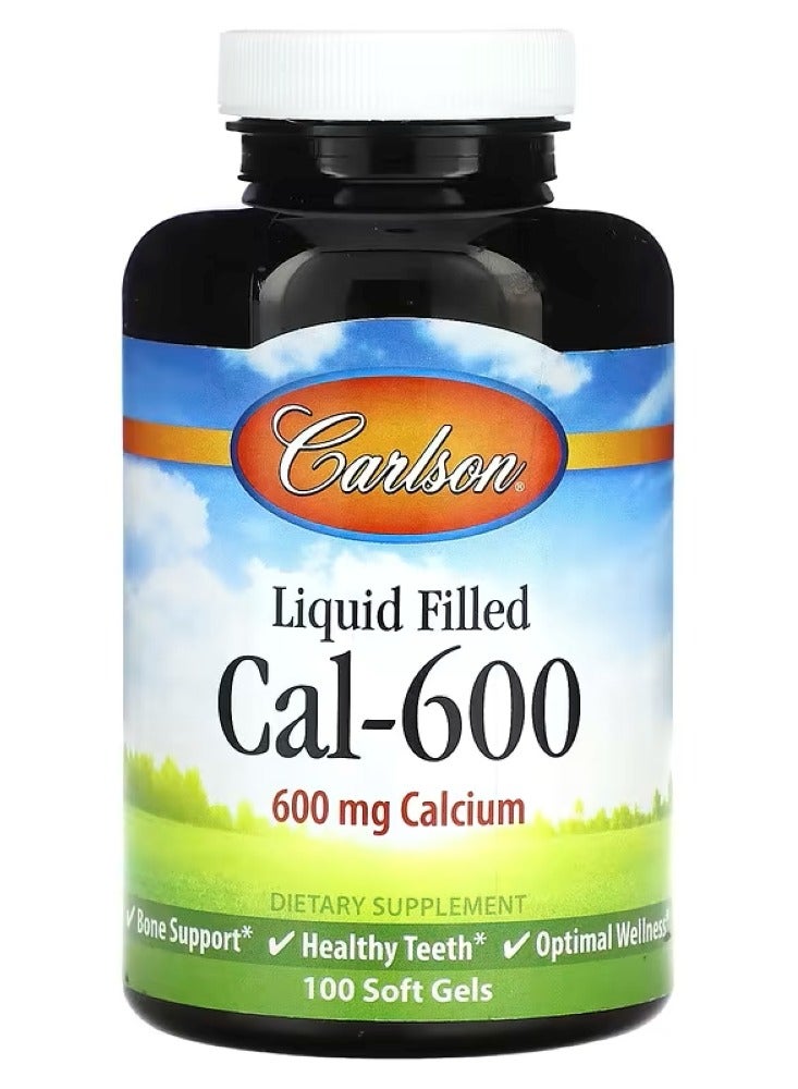 Carlson, Cal-600 Liquid, 600 mg, 100 Softgels