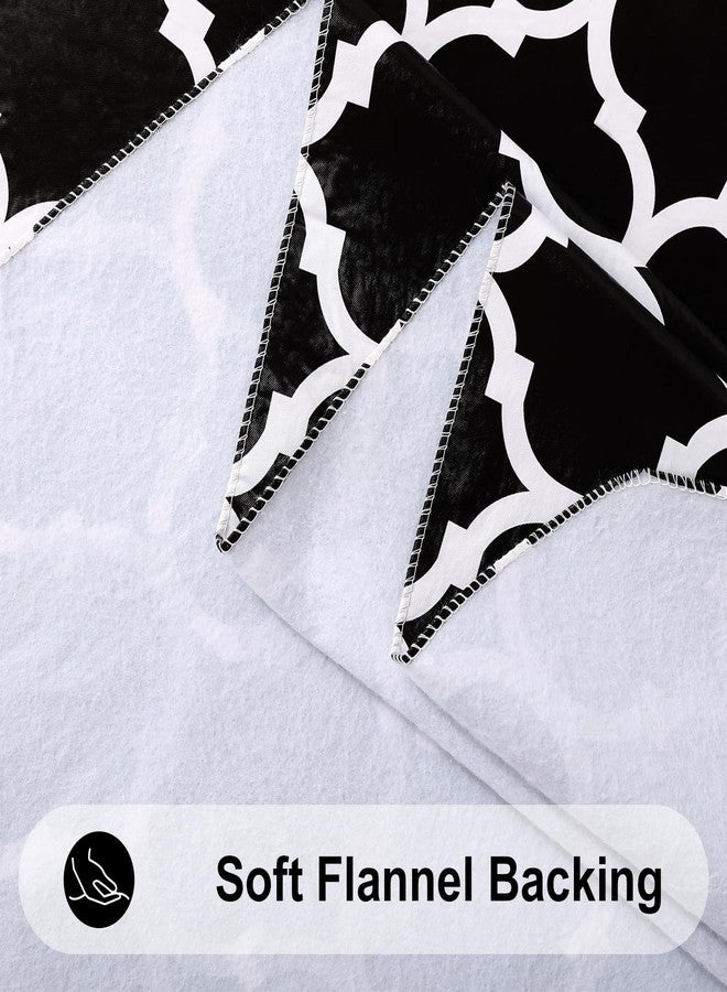 Smiry Square Table Cloth, Waterproof Vinyl Tablecloth with Flannel Backing for Square Tables, Wipeable Spillproof Plastic Tablecloths for Dining, Camping, Indoor and Outdoor (54"x54", Black) - Image 5