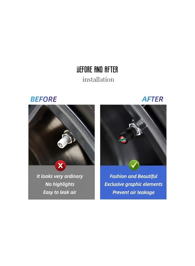S-TOP Car Wheel Tire Valve Stem Caps Tire Air Caps Cover Compatible with XE XEL XF XFL XJ F-PACE F-Type Accessories - Image 3