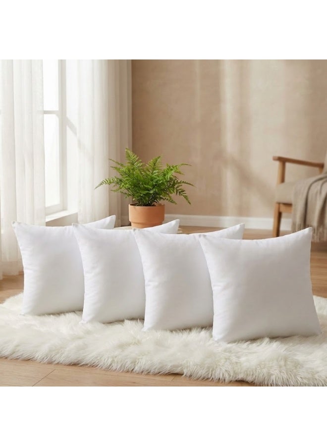 قطني وسائد ناعمة باللون الأبيض – طقم من 4 قطع – 40×40 سم – أنيق ومريح - Image 1