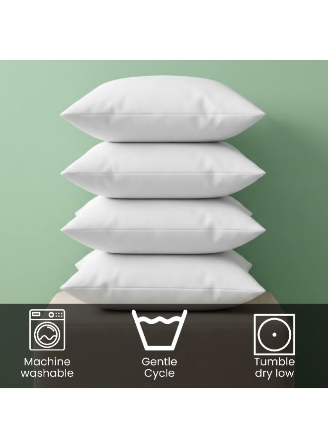 قطني وسائد ناعمة باللون الأبيض – طقم من 4 قطع – 40×40 سم – أنيق ومريح - Image 2