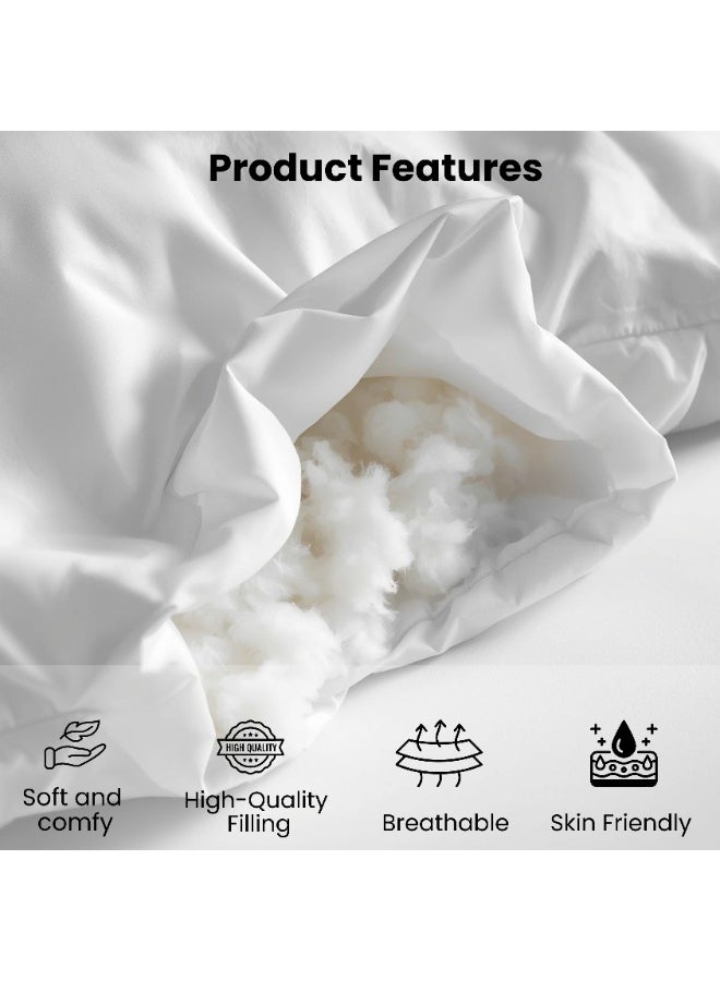 قطني وسائد ناعمة باللون الأبيض – طقم من 4 قطع – 40×40 سم – أنيق ومريح - Image 4