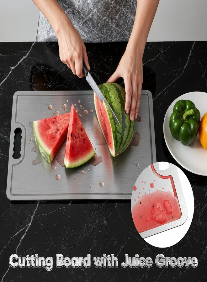 Rottogoon Titanium Cutting Board,100% Pure Titanium Cutting Boards for Kitchen, 2025 New Double Sided Food-Grade Chopping Board for Cutting Meat Vegetable Fruit-Small(11.5x8in) - Image 4