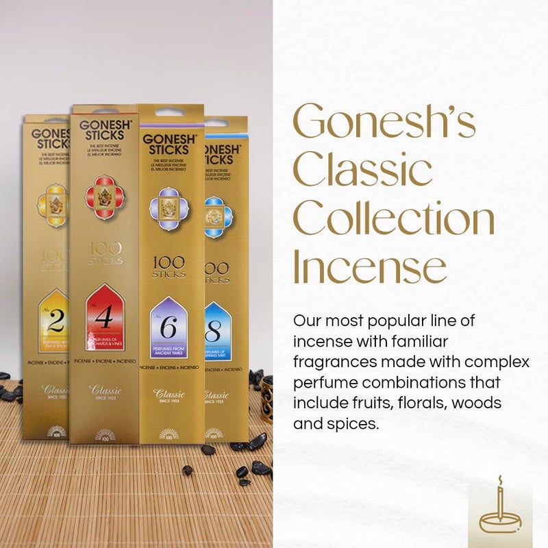 Gonesh - Classic Collection - Non-Toxic 10â€ Slow Burn Light Fruit & Floral Aromatic Sticks - No. 8-100 Pack - Image 4