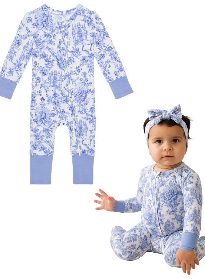 Posh Peanut Convertible Baby Sleepers - Girls Footless Baby Pajamas with 2 Way Zipper for Easy Diaper Changes - Briar, Newborn - Image 1