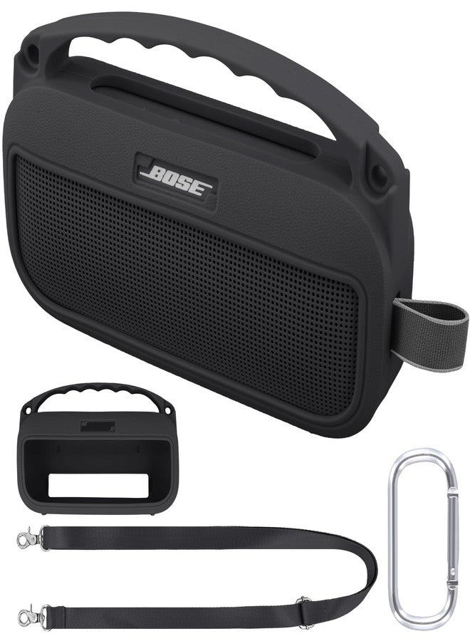 co2CREA Silicone Carrying Case for Bose SoundLink Flex (2nd Gen) Speaker, Portable Ultralight Silicone Protective Case with Carabiner and Shoulder Strap (Speaker Not Included) - Image 1