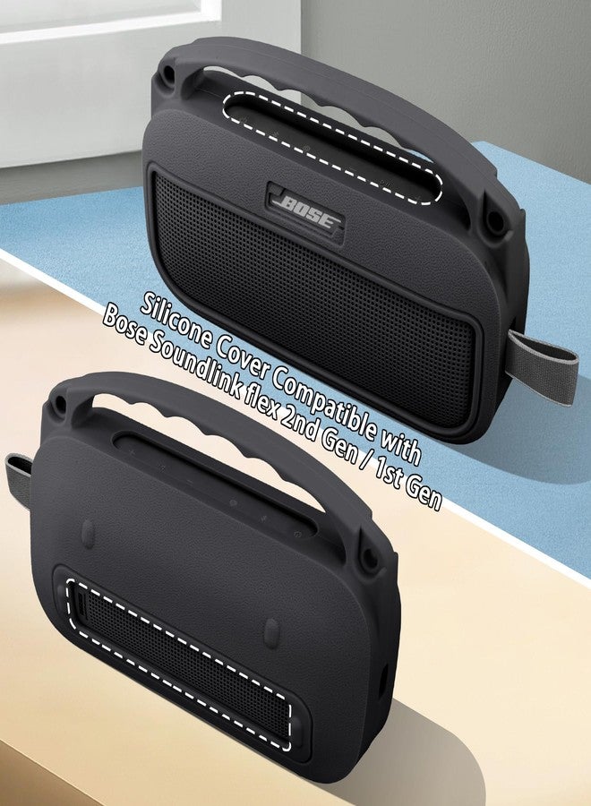 co2CREA Silicone Carrying Case for Bose SoundLink Flex (2nd Gen) Speaker, Portable Ultralight Silicone Protective Case with Carabiner and Shoulder Strap (Speaker Not Included) - Image 5