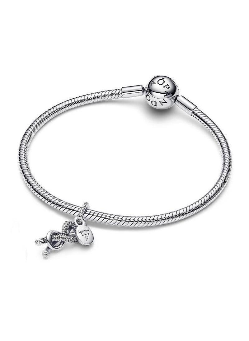PANDORA Pavé Infinity Knot Dangle Charm  - Image 2