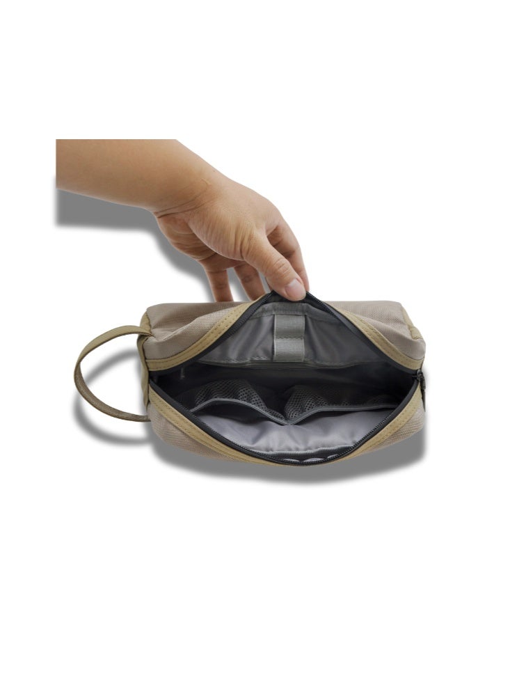 ORYX O-Pouch Stylish Modern Essentials Organizer Pouch Spacious & Textured Khaki - Image 4