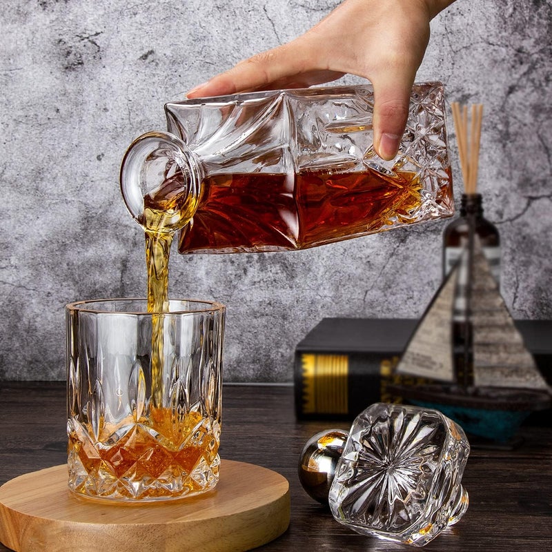Comfome Whiskey Decanter With Glass Stopper ,25 oz Liquor Decanter For Alcohol , Wine , Scotch , Brandy or Bourbon Decanter , Lead-Free Crystal Decanter - Image 5