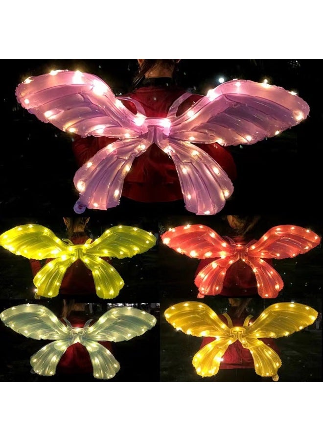 Luminous Internet Celebrous Inflatable Butterfly Wings Balloon Backwear Children's Toys Birthday Party Balloon Night Market Start-up Stall-Color:Glowing Butterfly Wings [lantern Style]-Specifications:One Pack [comes With A Pump]