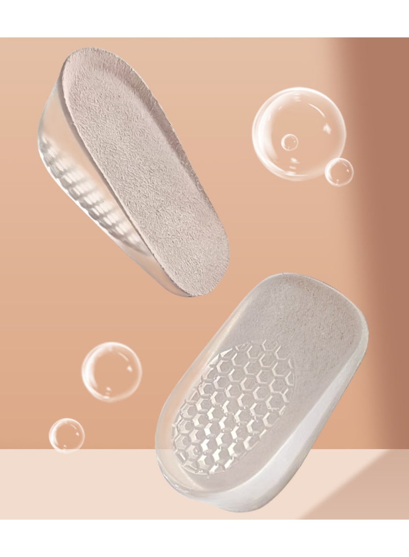 1 Pair Height Increase Insole Heel Lift Inserts Elevator Taller Shoe Insoles Insert Height Increase for Men Women, Beige - Image 2