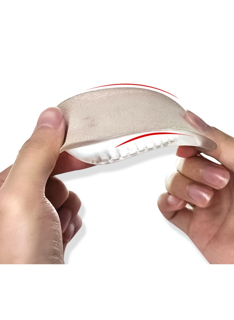 1 Pair Height Increase Insole Heel Lift Inserts Elevator Taller Shoe Insoles Insert Height Increase for Men Women, Beige - Image 3