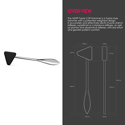 MDF Instruments MDF505XL-11 Professional-Grade Taylor 2.0 Neurological Reflex Hammer (Black) - Image 3