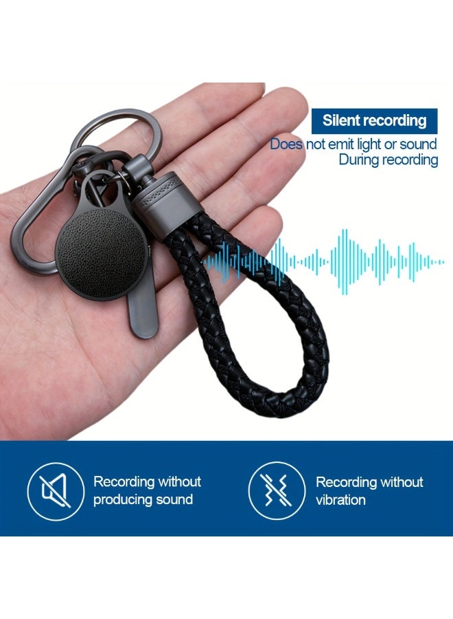 Mini Keychain Portable Tape Recorder, 32GB With Metal Shell, One-Click Recording Noise Reduction, Mp3 Playback Online Recorder, For Presentations/Interviews/Meetings (Black) - Image 5