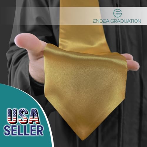 Endea Graduation Endea Antique Gold Graduation Stole - Plain Color, Unisex, 62" Graduation Sash (Antique Gold) - Image 2