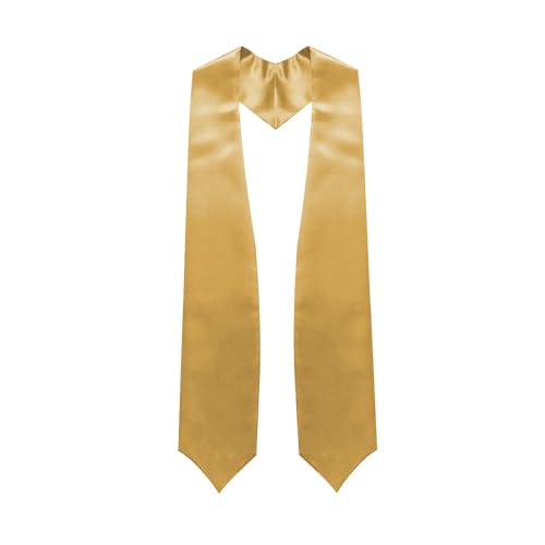 Endea Graduation Endea Antique Gold Graduation Stole - Plain Color, Unisex, 62" Graduation Sash (Antique Gold) - Image 1