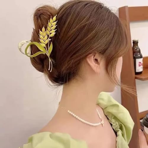 Dartler Green Maize Hair Clutcher For Women | Stylish Hair Claw For Girls | Trendy Alloy Metal Clip | Premium & Fashionable Girls Hair Accessories | Suitable In Various Occasions | Pack Of 1 - Image 1