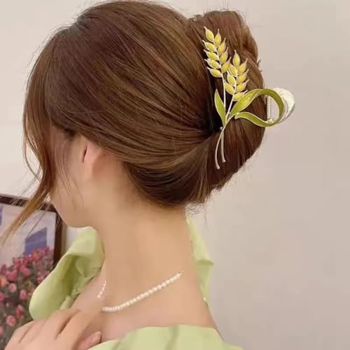 Dartler Green Maize Hair Clutcher For Women | Stylish Hair Claw For Girls | Trendy Alloy Metal Clip | Premium & Fashionable Girls Hair Accessories | Suitable In Various Occasions | Pack Of 1 - Image 3