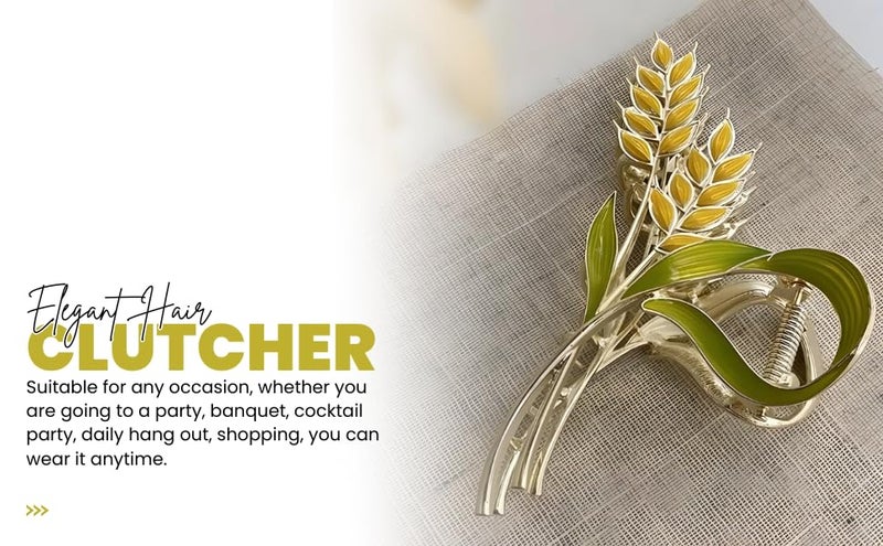 Dartler Green Maize Hair Clutcher For Women | Stylish Hair Claw For Girls | Trendy Alloy Metal Clip | Premium & Fashionable Girls Hair Accessories | Suitable In Various Occasions | Pack Of 1 - Image 2