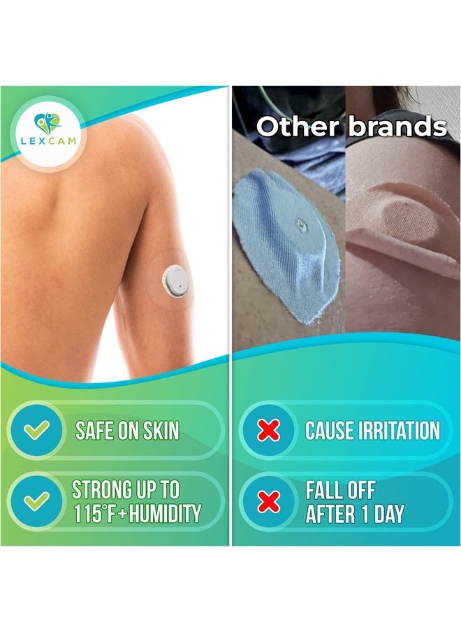 LEXCAM - لاصقات لاصقة مقطوعة مسبقًا لجهاز Dexcom G7 – عبوة من 20 لاصقة شفافة مقاومة للماء لمراقبة الجلوكوز بشكل مستمر، لا يتضمن المستشعر - Image 1