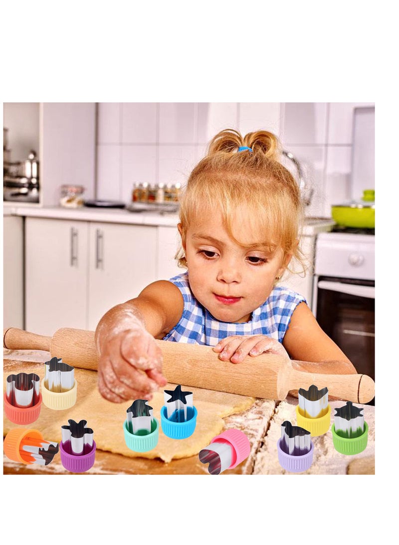 SYOSI Sandwich Cutters Set, 34Pcs Cookie Cutters Stainless Steel Set, Animal Shapes DIY Decoration Molds, Animal Sandwich Cutters, Vegetables Fruits Cutter, for Children Lunch School Holiday Party Gift - Image 3