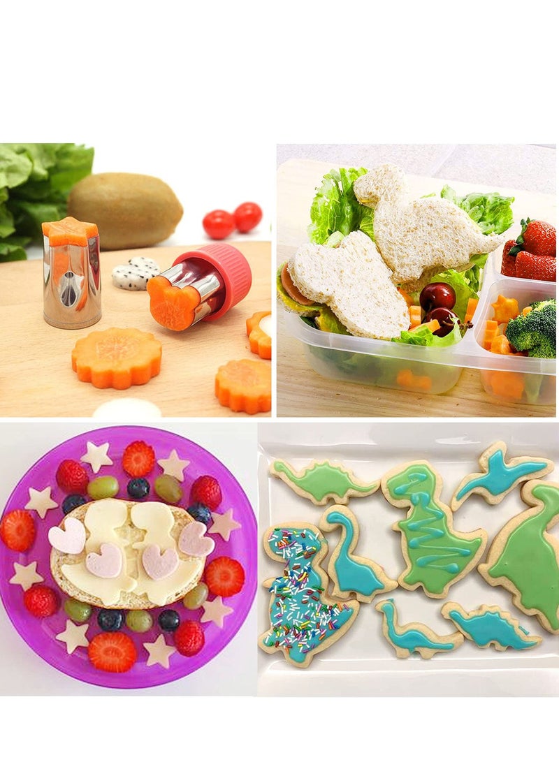 SYOSI Sandwich Cutters Set, 34Pcs Cookie Cutters Stainless Steel Set, Animal Shapes DIY Decoration Molds, Animal Sandwich Cutters, Vegetables Fruits Cutter, for Children Lunch School Holiday Party Gift - Image 5
