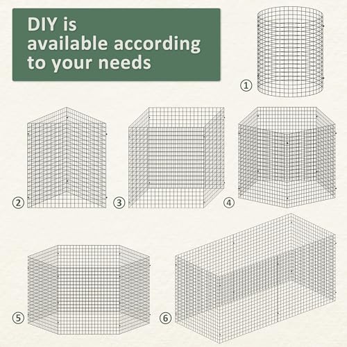Warmfarm 12 Pics DIY Metal Plant Protectors from Deer, Garden Fencing Animal Barrier Size 11.8 * 11.8 inches, Mesh Plant Cage Chicken Wire Cloche for Plants with Stakes and Nylon Cables (12 Pcs) - Image 3