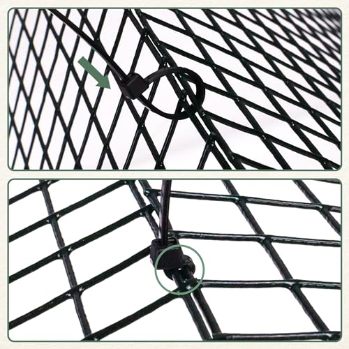 Warmfarm 12 Pics DIY Metal Plant Protectors from Deer, Garden Fencing Animal Barrier Size 11.8 * 11.8 inches, Mesh Plant Cage Chicken Wire Cloche for Plants with Stakes and Nylon Cables (12 Pcs) - Image 4