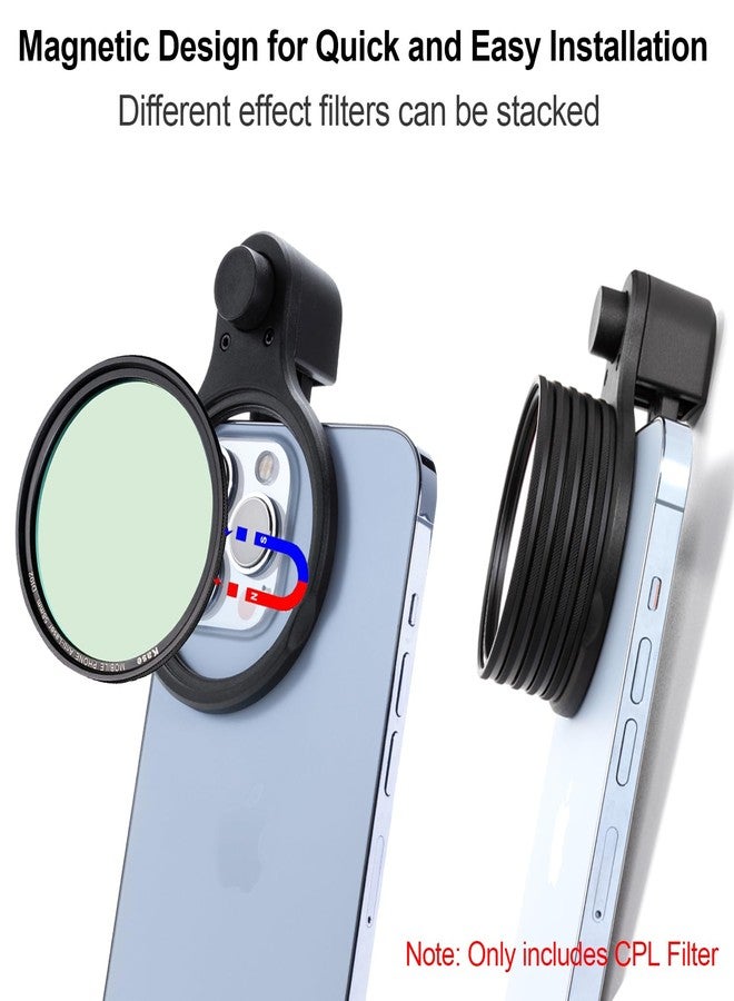 Kase Clip-on CPL Filter for iPhone, 58mm Magnetic Phone Camera Lens Circular Polarizer Filter Compatible with iPhone 16 15 14 Pro Max 13 12 11 Samsung Xiaomi - Image 3