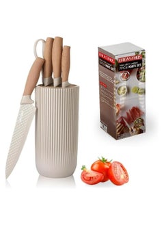 GTSOL Kitchen Knife Set 7-Piece Stainless Steel Kitchen Knife Set with Universal Block Non Stick, Non Slip Chef Knives for Home & Restaurant Use, Durable and Sharp Blades  - Image 1