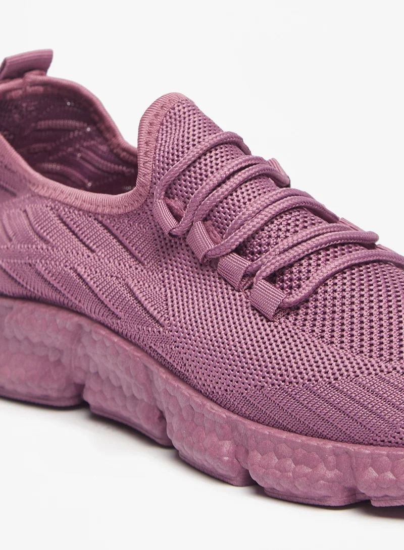shoexpress Girls Textured Sports Shoes with Lace Up Closure Purple