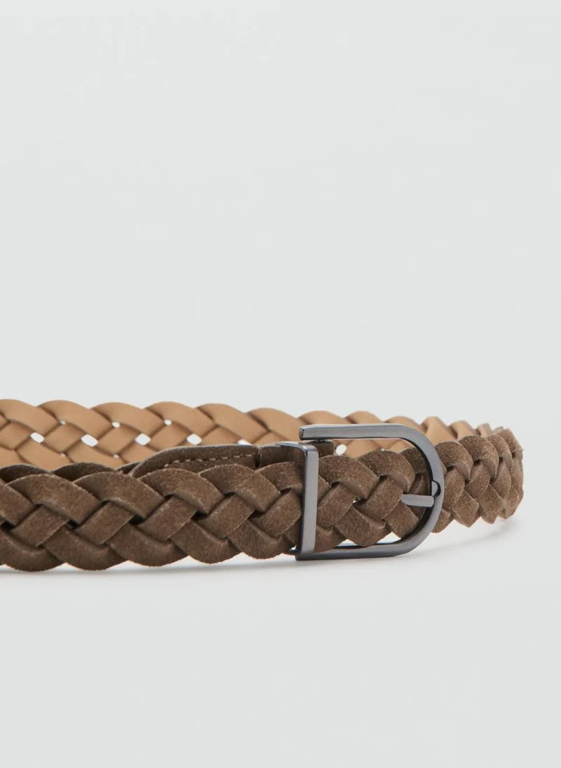 Mango Man Braided Leather Belt