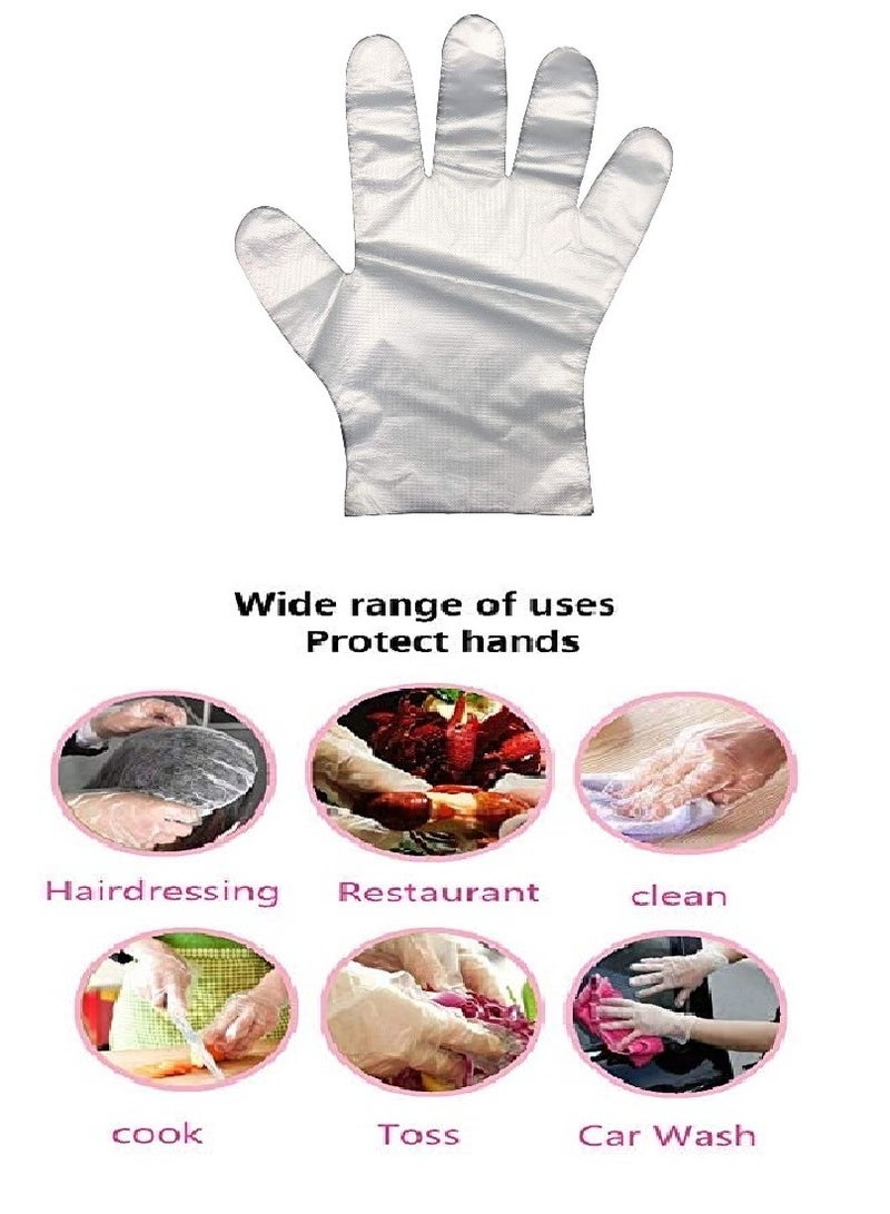 Food safe 100-Piece Disposable Plastic Gloves Clear - Image 2