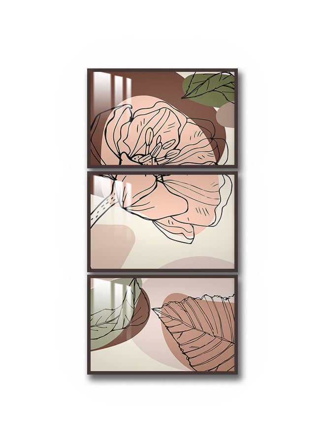 Marktna Three Wall Panels 120x60cm with a Modern Design,Brown Frame and a Transparent Acrylic Layer 0.5kg - Image 2