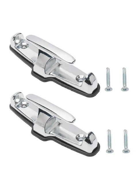 3XR Rope Hook Chrome T-Hook Tie Down Rope Hook 2 Pcs Set with Mounting Screws for Car Boat