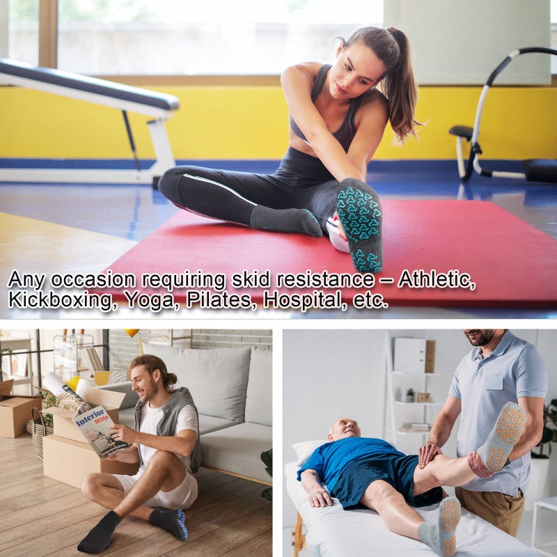 Ozaiic Non Slip Socks Grip for Yoga Home Workout Pure Barre, Pilates, Hospital, Ideal Cushion Socks for Men and Women - Image 2
