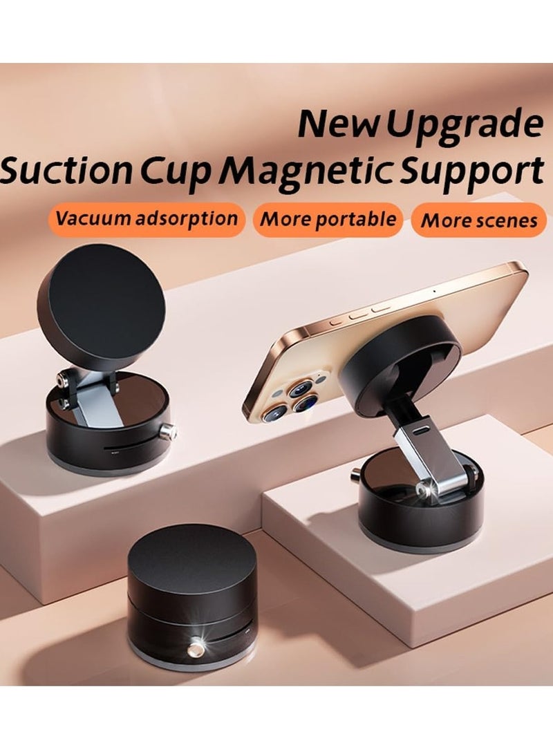Concretization Foldable Magnetic Vacuum Phone Holder, 360 Suction Car Mount, Double-Sided Swivel Stand for Car, Mirror, Gym, Kitchen, Hands-Free Portable Phone Holder - Image 4