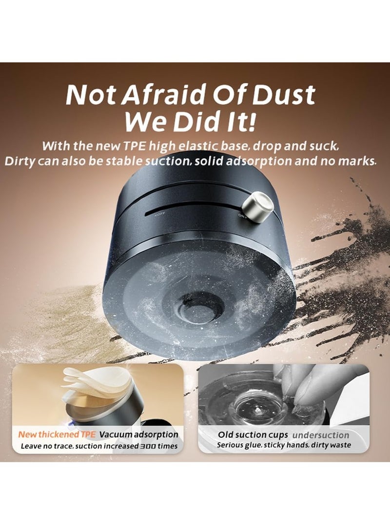 Concretization Foldable Magnetic Vacuum Phone Holder, 360 Suction Car Mount, Double-Sided Swivel Stand for Car, Mirror, Gym, Kitchen, Hands-Free Portable Phone Holder - Image 3