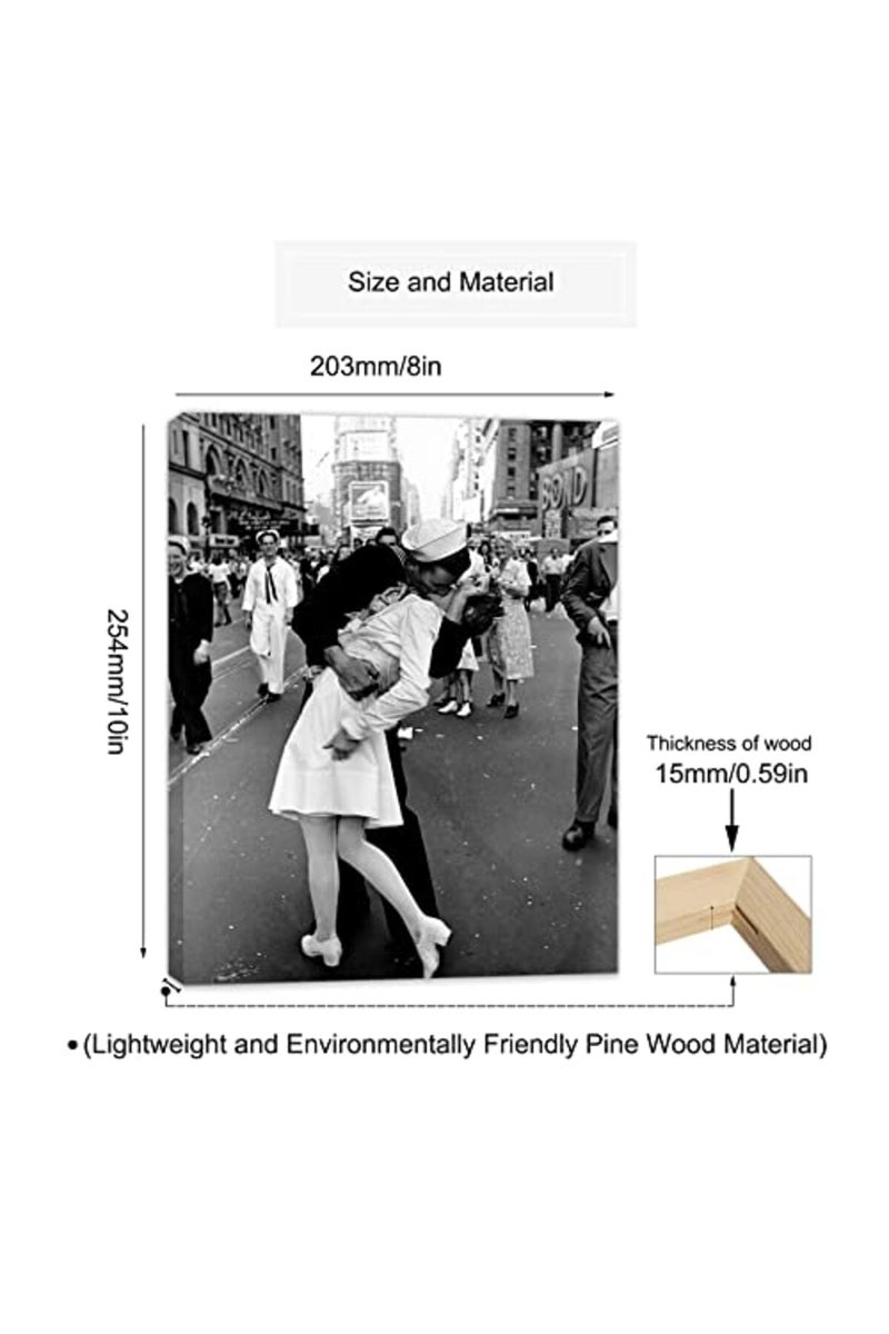 HoozGee Black and White Posters with WOODEN FRAME INSIDE Vintage Fashion Wall Decor Retro Wall Art Prints Pictures Set for Living Room Bedroom Decor (Square Girl Art, 8"x10" FRAME) - Image 3