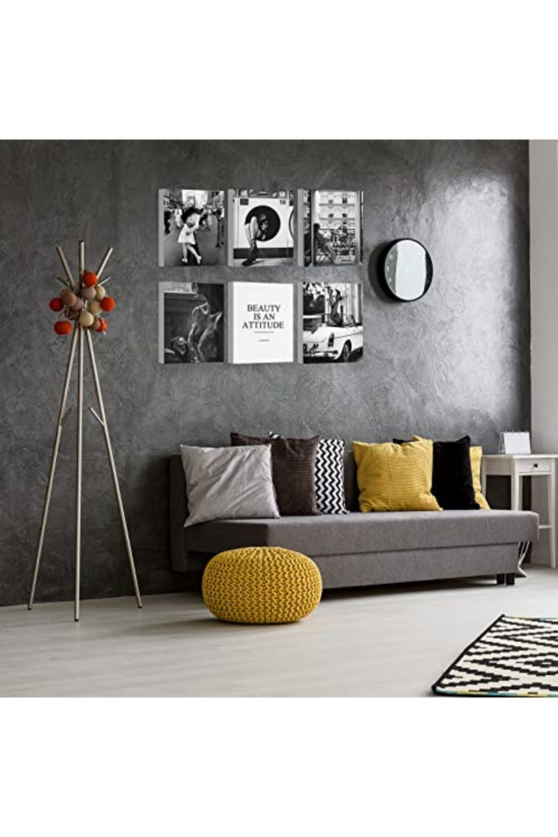 HoozGee Black and White Posters with WOODEN FRAME INSIDE Vintage Fashion Wall Decor Retro Wall Art Prints Pictures Set for Living Room Bedroom Decor (Square Girl Art, 8"x10" FRAME) - Image 4