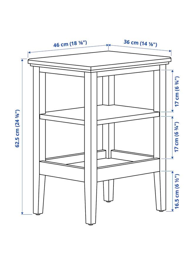 Zaboon Side table, dark brown stained, 46x36 cm - Image 4