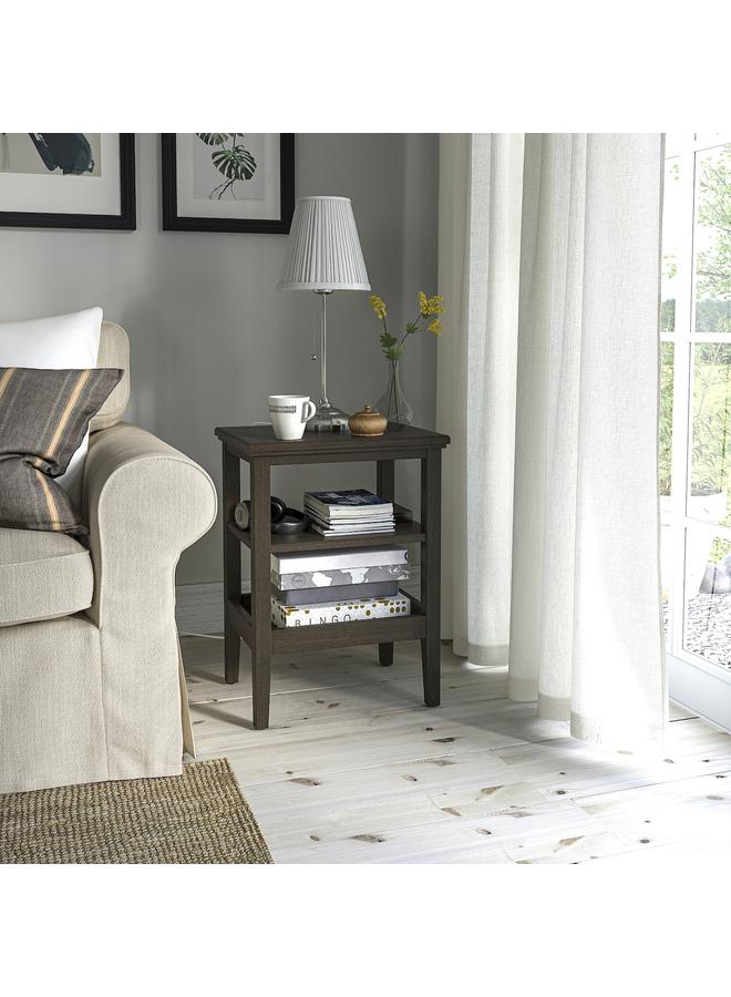 Zaboon Side table, dark brown stained, 46x36 cm - Image 2